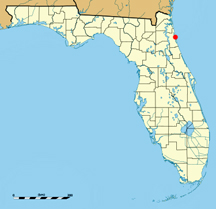 Florida map showing location of  St. Augustine.